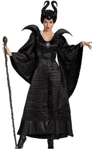 F1666Maleficent Делюкс Крещение Черное Платье Взрослый Плюс Костюм